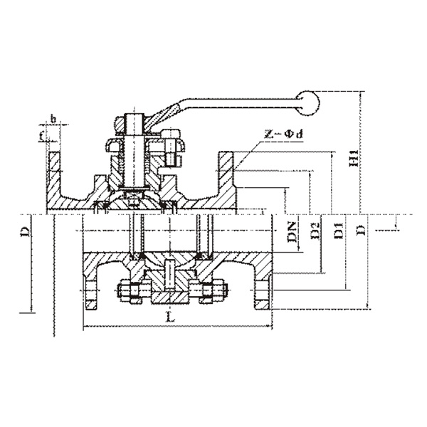 法兰连接固定球阀